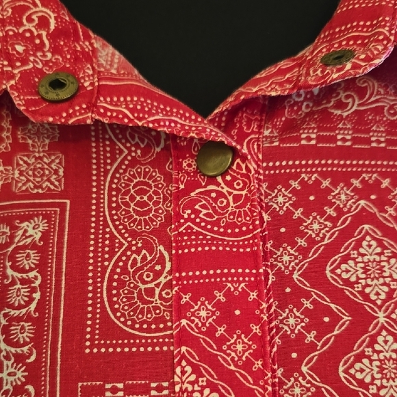 Woman Within Red Long Sleeve  Shirt 2X - Picture 2 of 3